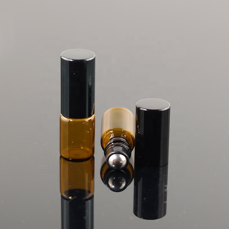 Ready to ship amber roller bottle 2ml mini glass roll on perfume bottle (NRB9-2R)