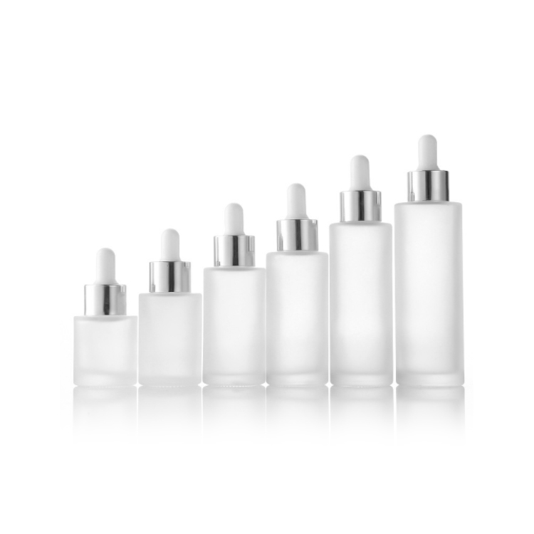 Ready to ship customized 30ml frosting amber glass dropper bottles essential oil dropper bottle for cosmetic packaging