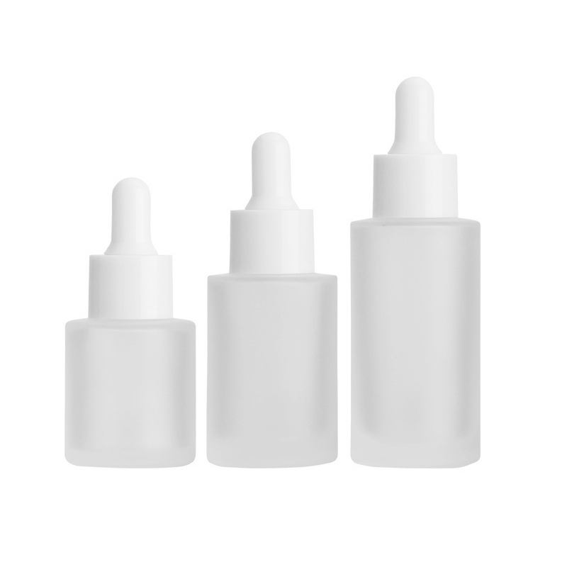 Ready to ship customized 30ml frosting amber glass dropper bottles essential oil dropper bottle for cosmetic packaging