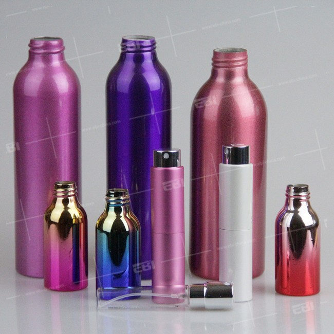 Ready to ship luxury empty aluminum cosmetic bottle