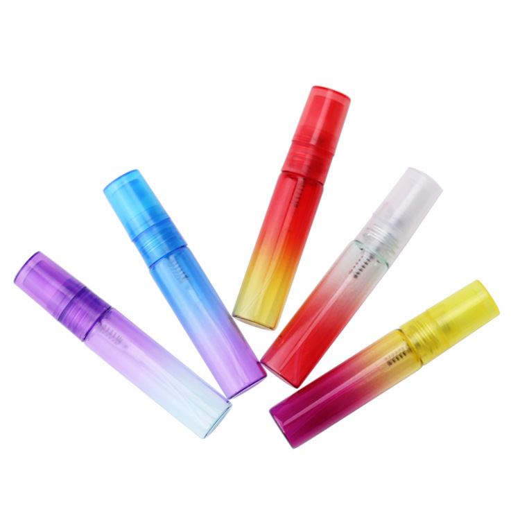 Ready to ship mini travel empty 5 ml Round Gradient Colored Glass Vial small glass perfume bottle for test