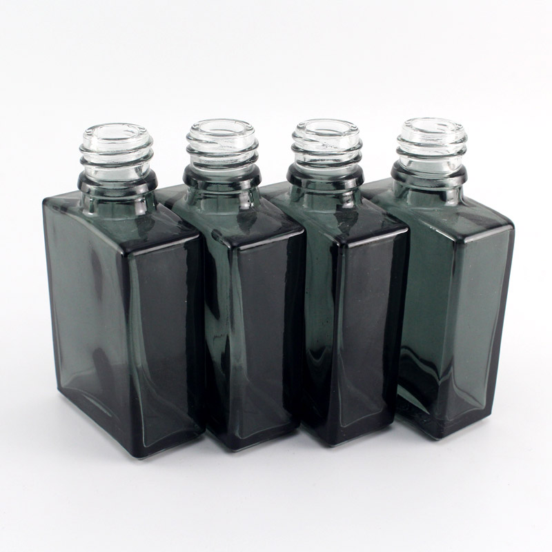 Rectangle liquid oil frosted black glass dropper bottle 30ml with gift box