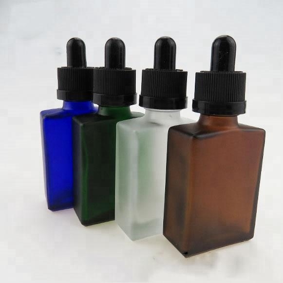 Rectangular 30ml glass bottle with black gift box black custom packing for essential oil
