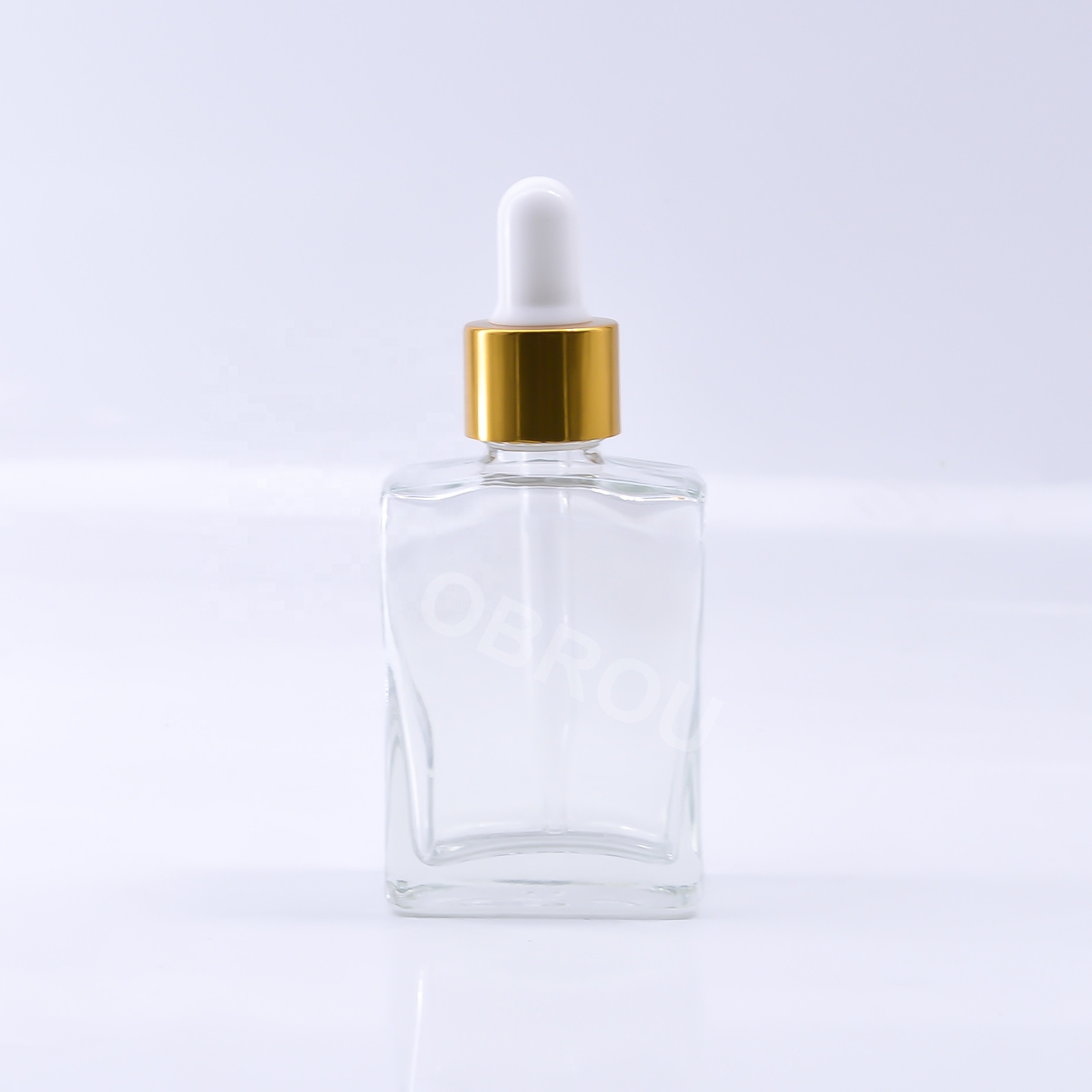 Rectangular e liquid 30 ml glass essential oil bottle dropper 30ml glass square clear bottle
