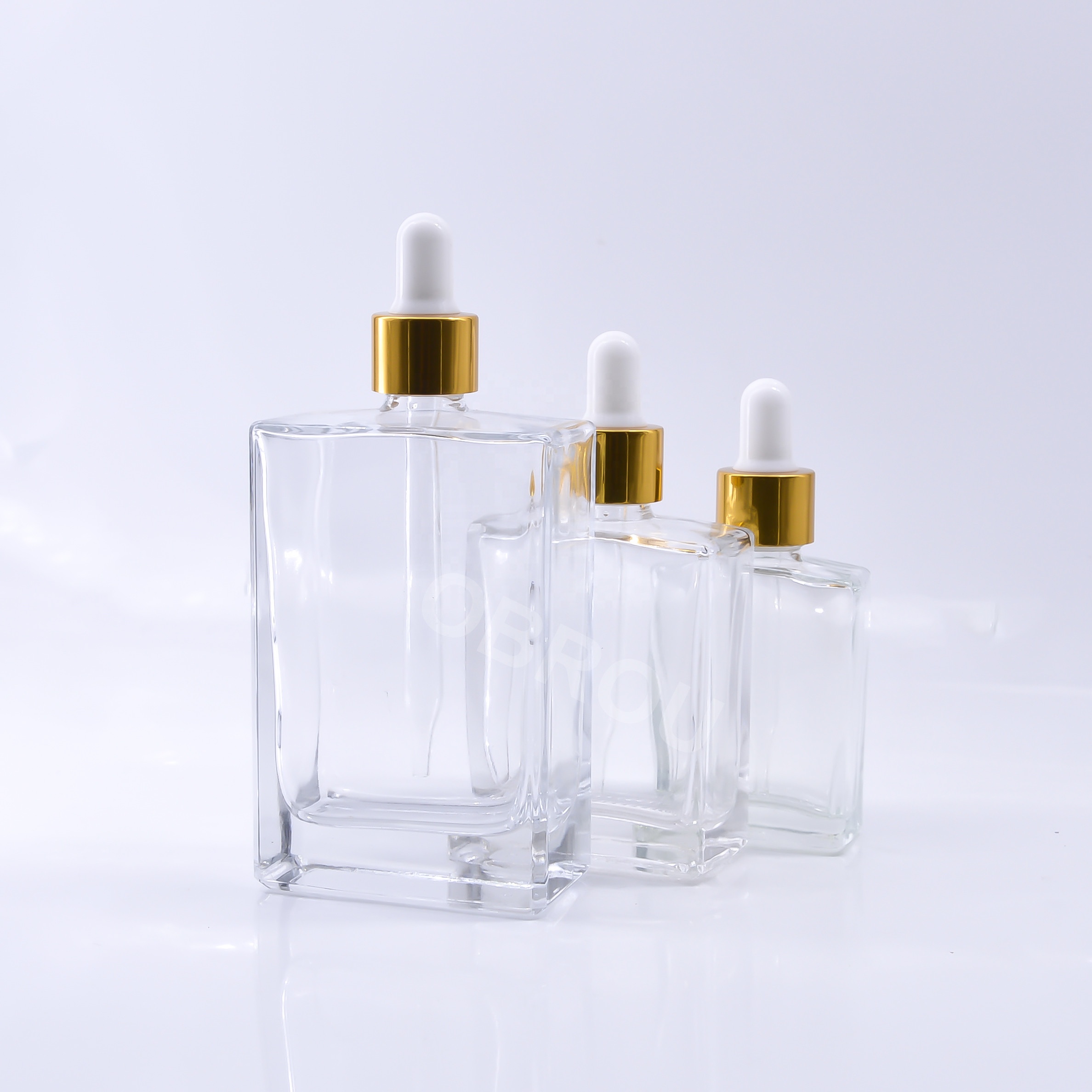 Rectangular e liquid 30 ml glass essential oil bottle dropper 30ml glass square clear bottle