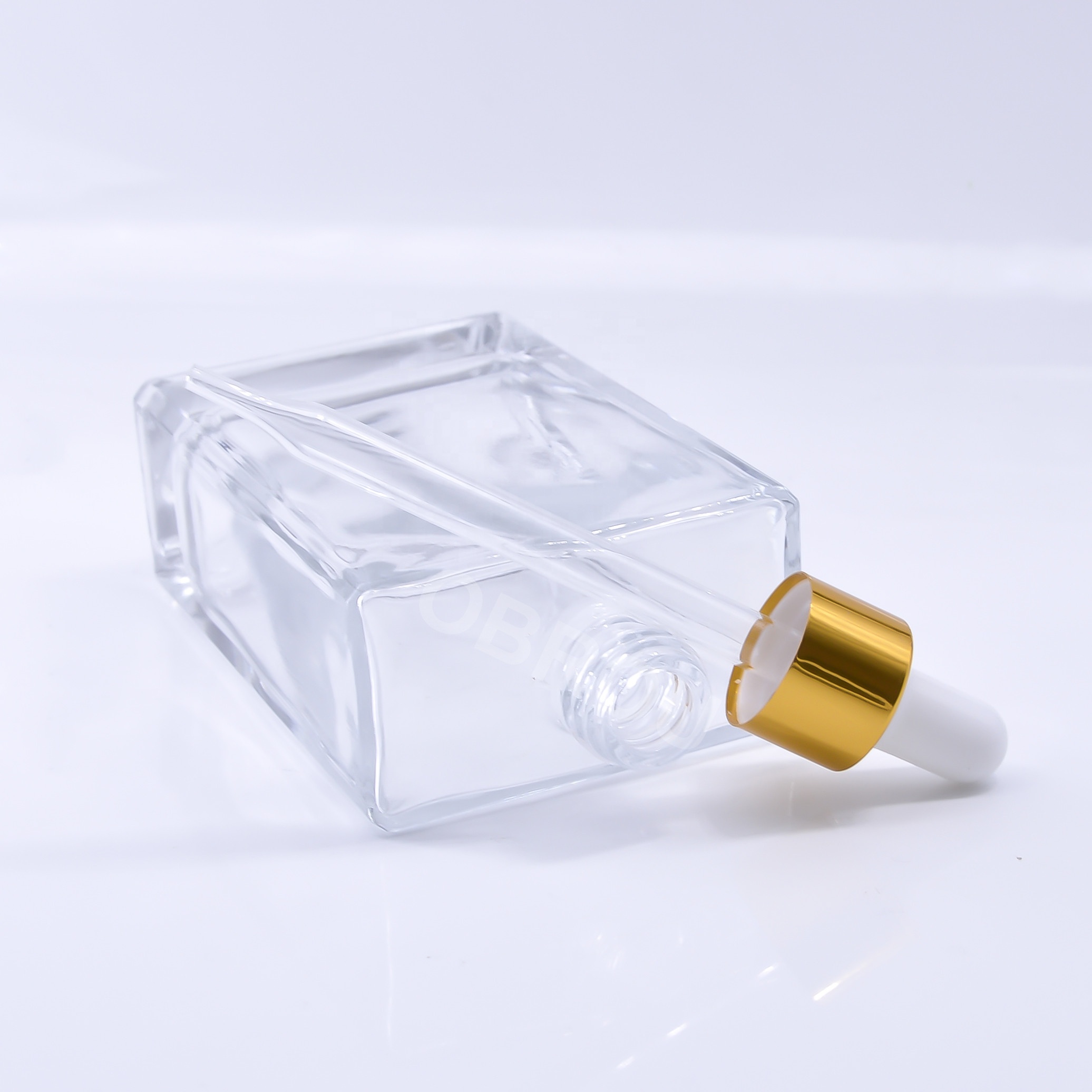 Rectangular e liquid 30 ml glass essential oil bottle dropper 30ml glass square clear bottle