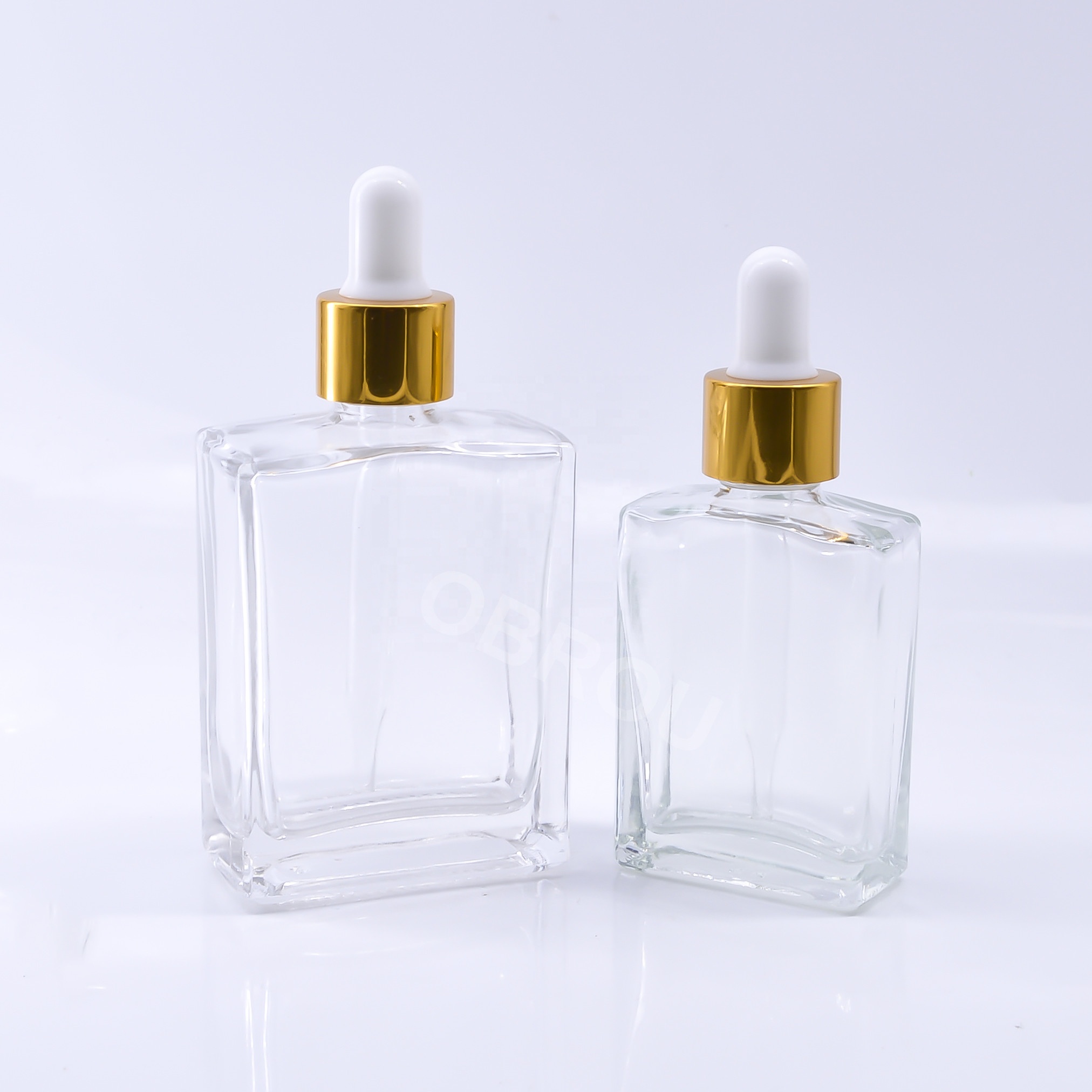 Rectangular e liquid 30 ml glass essential oil bottle dropper 30ml glass square clear bottle