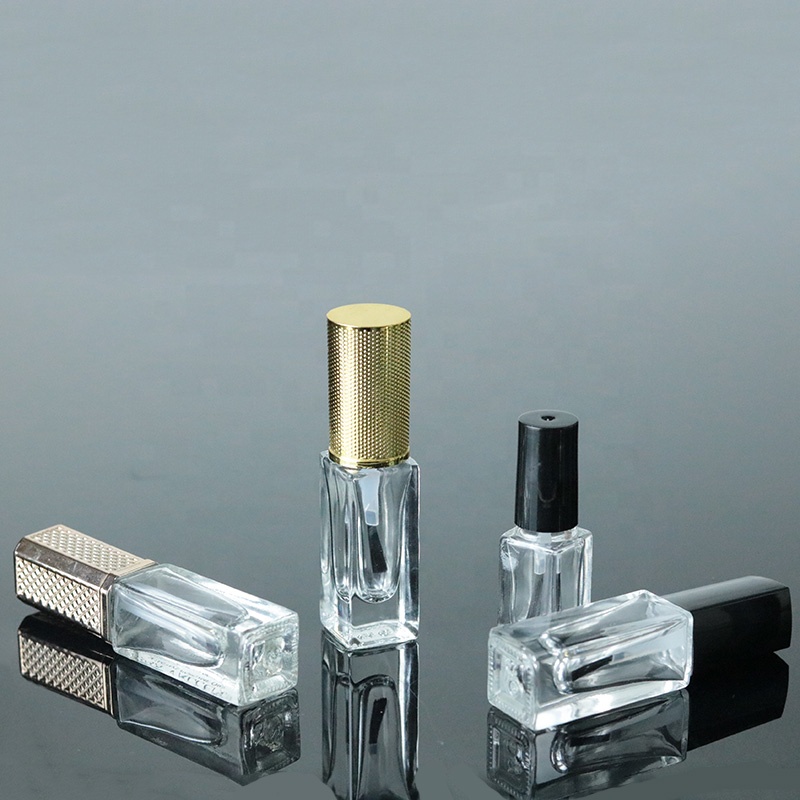 Rectangular shape 5ml 10ml 15ml new fashion empty glass bottle for nail polish (NG02)