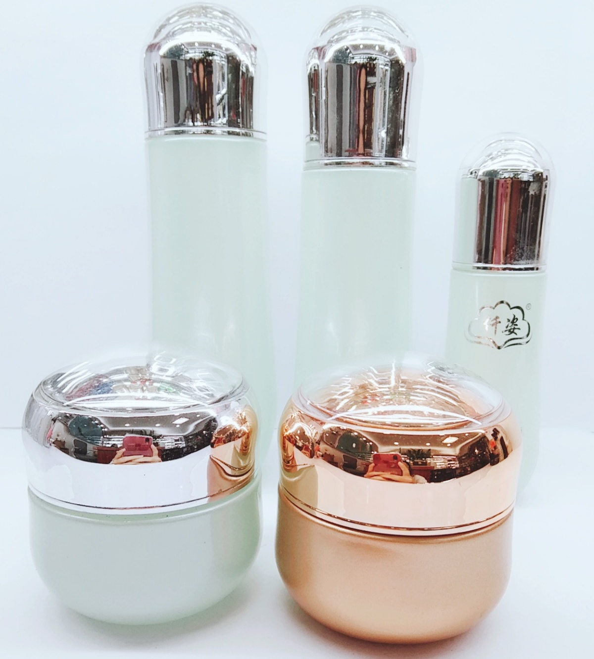 Recyclable Bottles Container Custom Green Body Glass Time Industrial Lead Surface Series