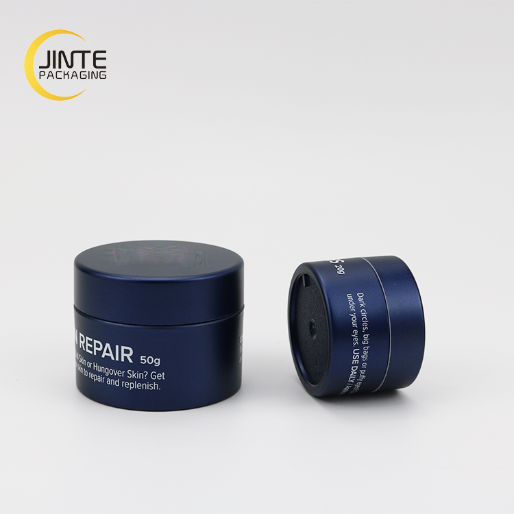 Recyclable PETG Cosmetic Dark Blue Jar With Lid  Skincare Products Face Cream Jar 100ml 150ml 200ml
