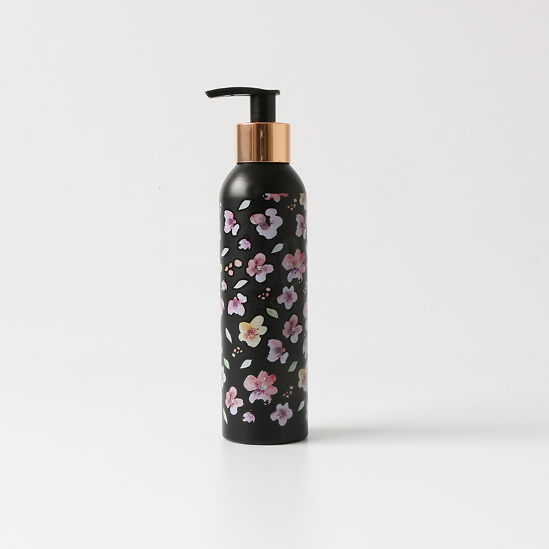 Recyclable luxury packaging 100ml 200ml 250ml thick wall aluminum cosmetic small pump bottle and canister