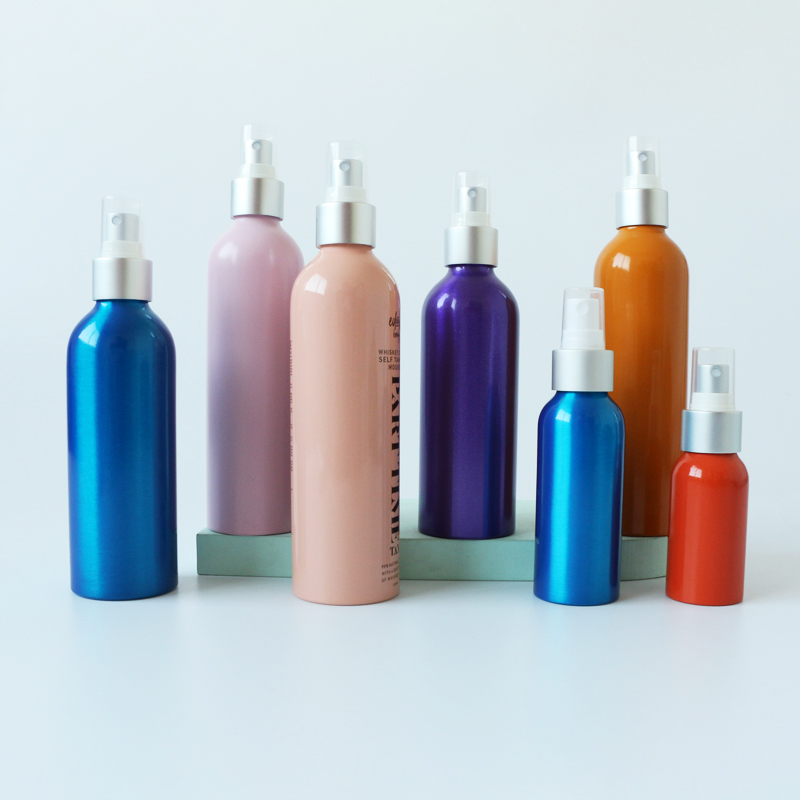 Recyclable metal material aluminum spray bottle 2oz 4oz 6oz 8oz for skincare water cosmetic products