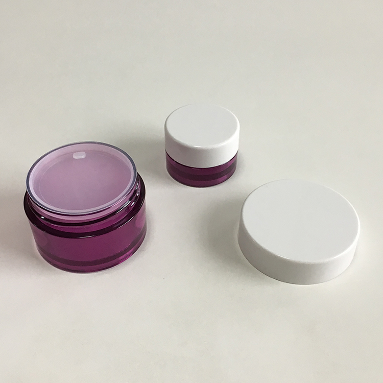 Recycle cosmetic container violet color clear PETG plastic jar for hand cream face cream hair wax