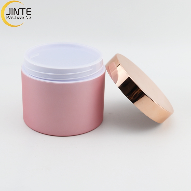 Recycled 8oz Matte Pink PETG Plastic Cosmetic Jar Pot For Body Cream