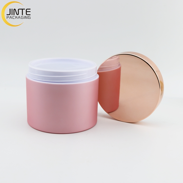Recycled 8oz Matte Pink PETG Plastic Cosmetic Jar Pot For Body Cream