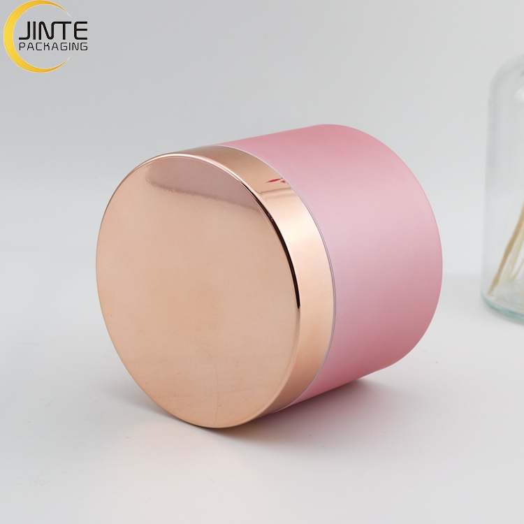 Recycled 8oz Matte Pink PETG Plastic Cosmetic Jar Pot For Body Cream