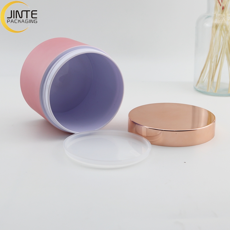 Recycled 8oz Matte Pink PETG Plastic Cosmetic Jar Pot For Body Cream
