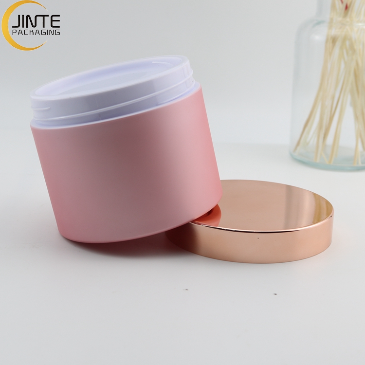 Recycled 8oz Matte Pink PETG Plastic Cosmetic Jar Pot For Body Cream