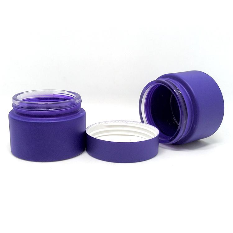 Recycled Frosted Custom Color Matte 5g 10g 15g 50g 2oz Cream Glass Jar With Custom Color Lid