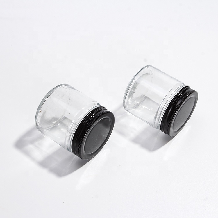 Recycled Round Food Grade Glass Storage bottle Jar for jam Jelly honey sauce candy and other food packaging