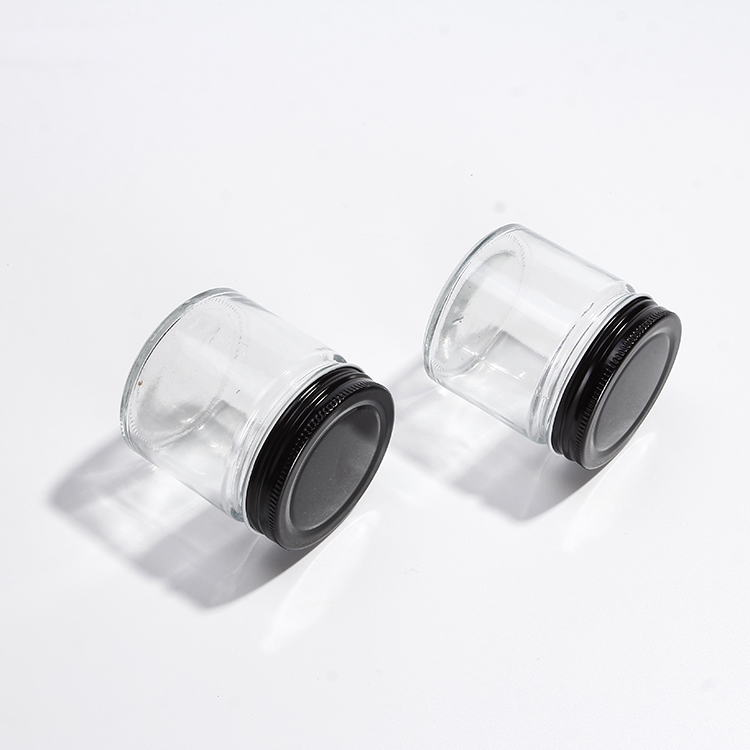 Recycled Round Food Grade Glass Storage bottle Jar for jam Jelly honey sauce candy and other food packaging