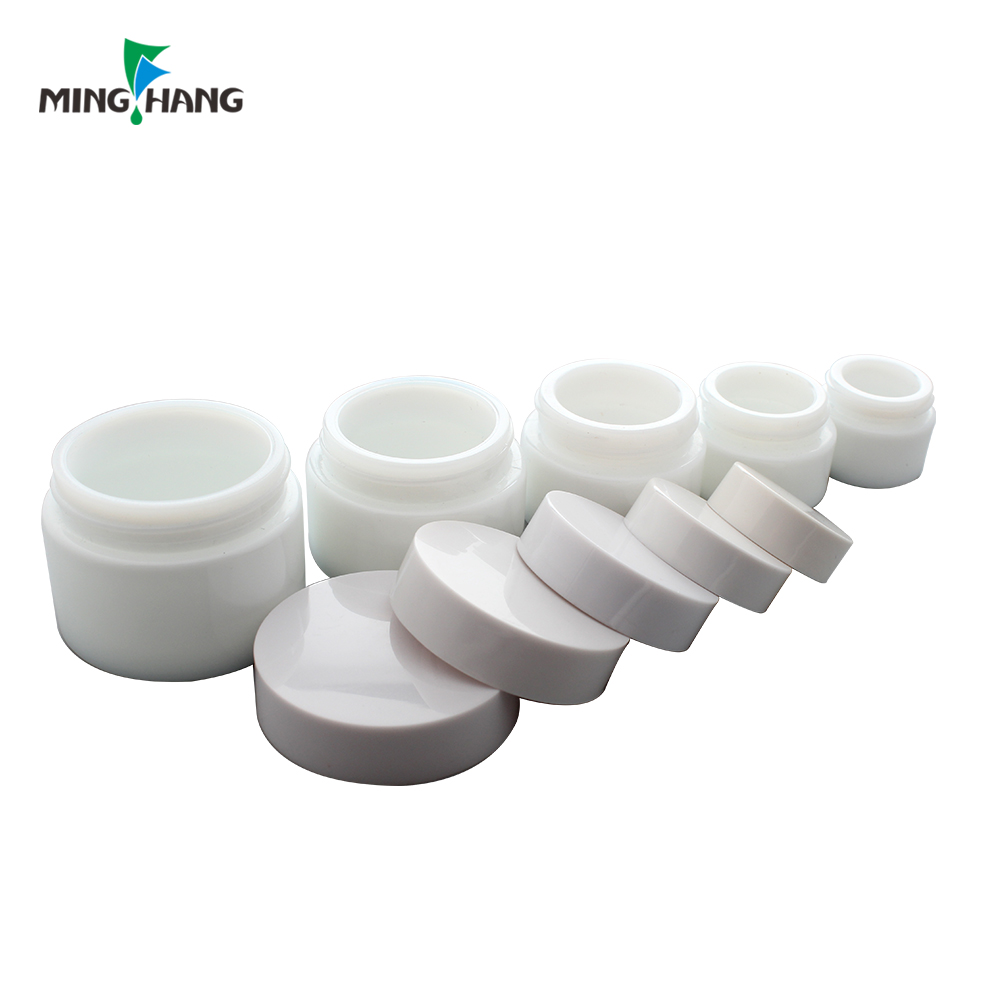 Recycled White Glass Cosmetic Jar High Quality 5ml 15ml 20ml 30ml 50ml glass Skin Care Cream
