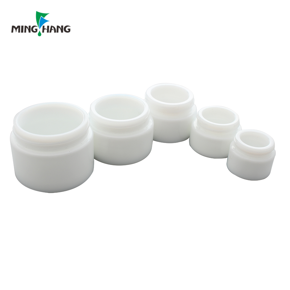Recycled White Glass Cosmetic Jar High Quality 5ml 15ml 20ml 30ml 50ml glass Skin Care Cream