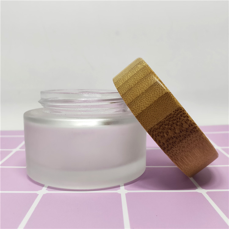 Recycled glass cosmetic packaging clear glass cosmetic jar aluminum lid