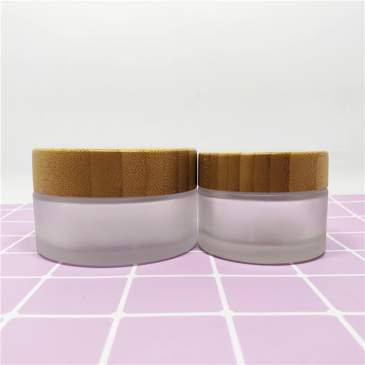 Recycled glass cosmetic packaging clear glass cosmetic jar aluminum lid