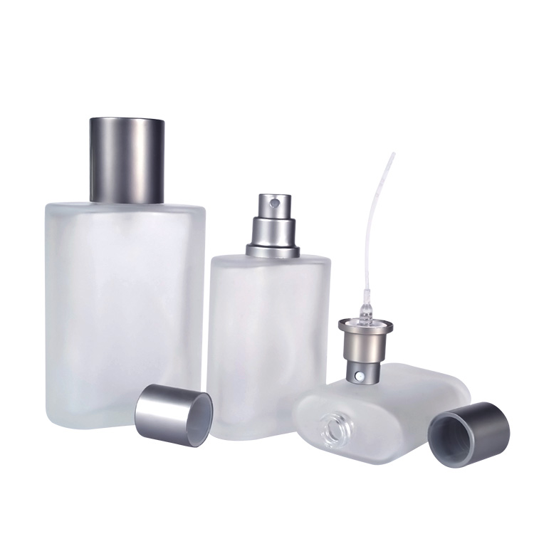 Recycled mist spray glass 30ml 50ml 100ml crystal rectangle clear glass perfume spray bottle