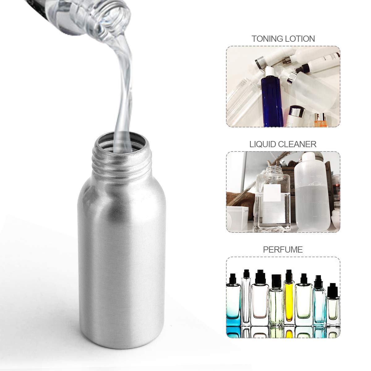 Recycling Environmental Aluminium empty 40ml 60ml 100ml amber lotion shampoo bottle hand wash bottles travel bottle set