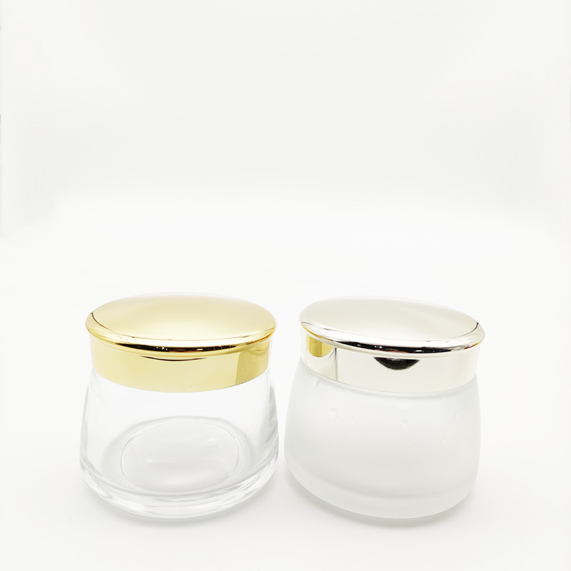 Red Yellow Black Frosted 120ml Glass Cosmetic Jars Luxury Dark 4oz 120g Glass Jar With Logo Printing for Cbd Hemp Cream