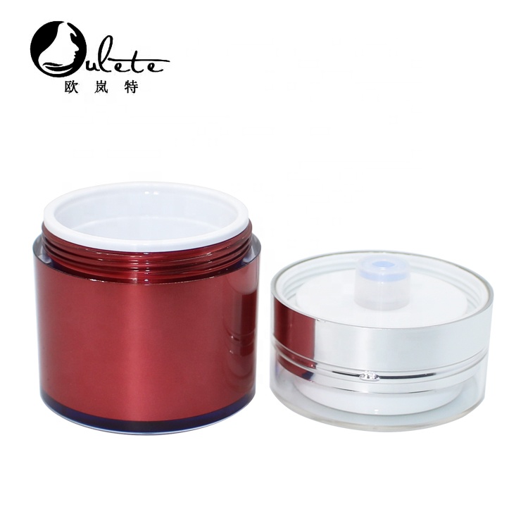 Red acrylic airless face cream jar 15ml 30ml 50ml plastic airless lotion pump jar
