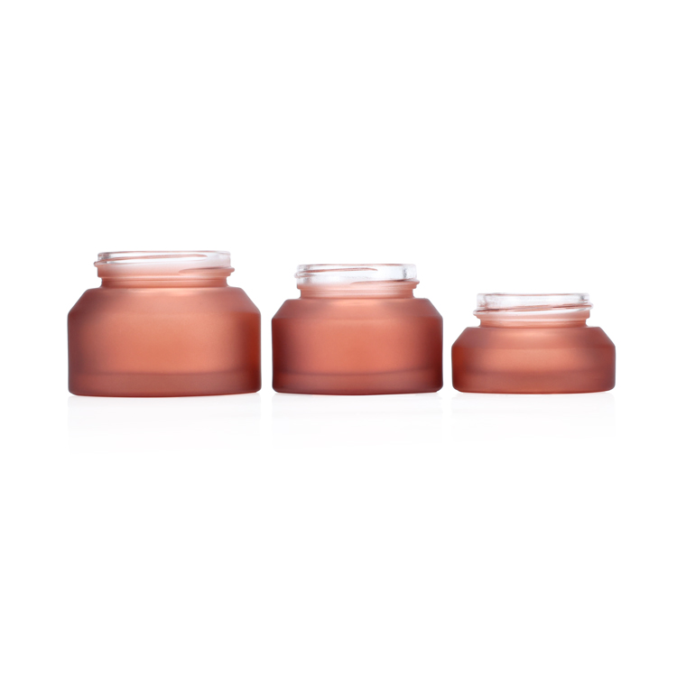 Red-brown High end 20ml 30ml 50ml wide mouth black skin care cream packaging skincare glass cream jar
