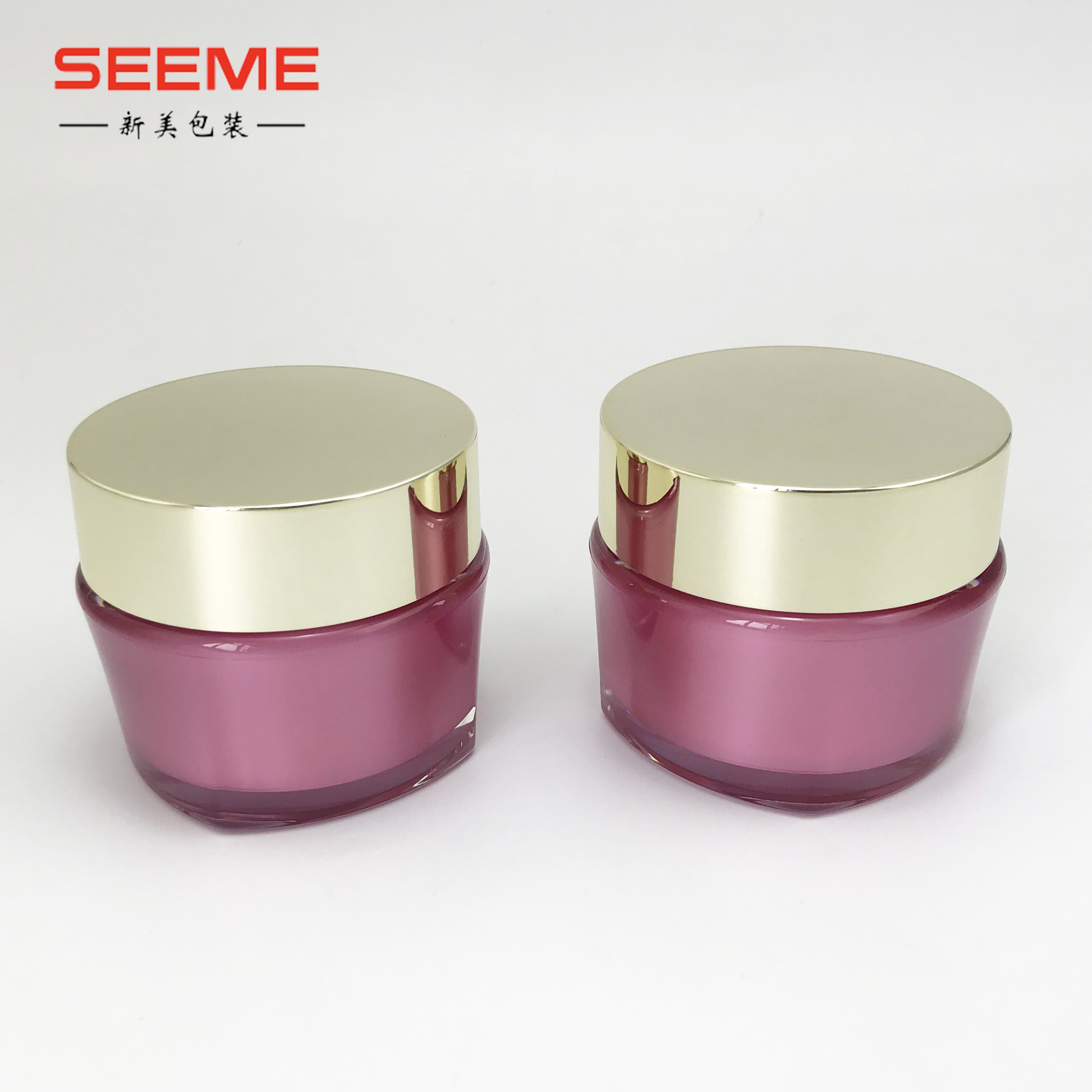 Red color wholesale customized 30g 50g day and night cream plastic cosmetic jars