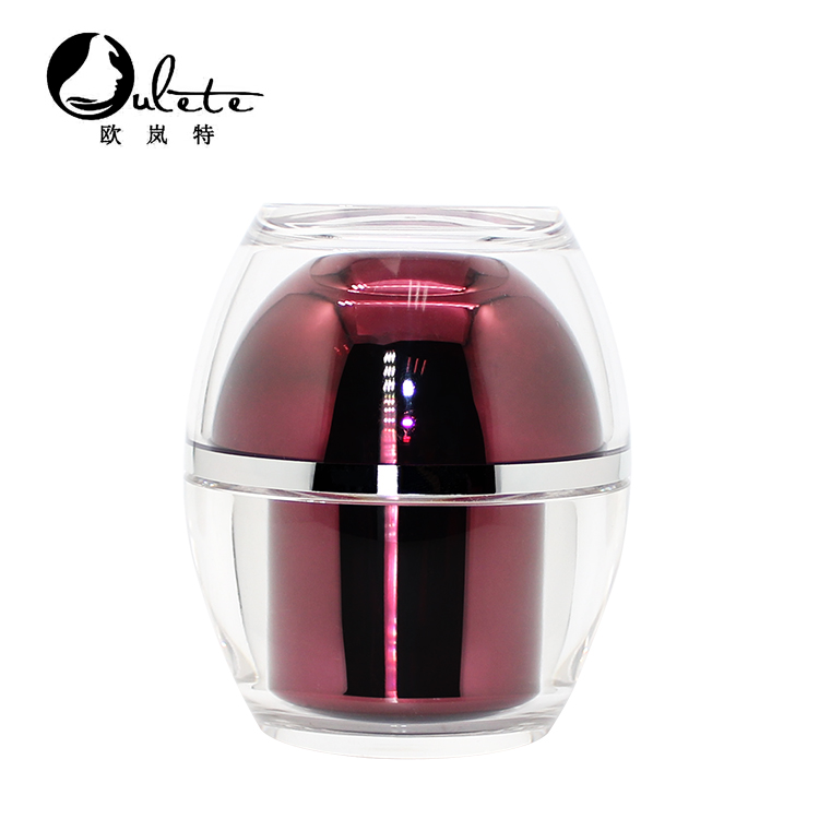 Red cosmetic acrylic jar luxury shape cosmetic packaging jars 50g skin care cream pot