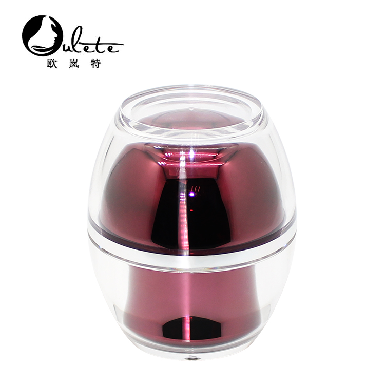 Red cosmetic acrylic jar luxury shape cosmetic packaging jars 50g skin care cream pot