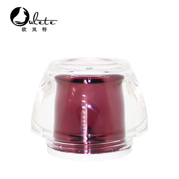 Red cosmetic acrylic jar luxury shape cosmetic packaging jars 50g skin care cream pot