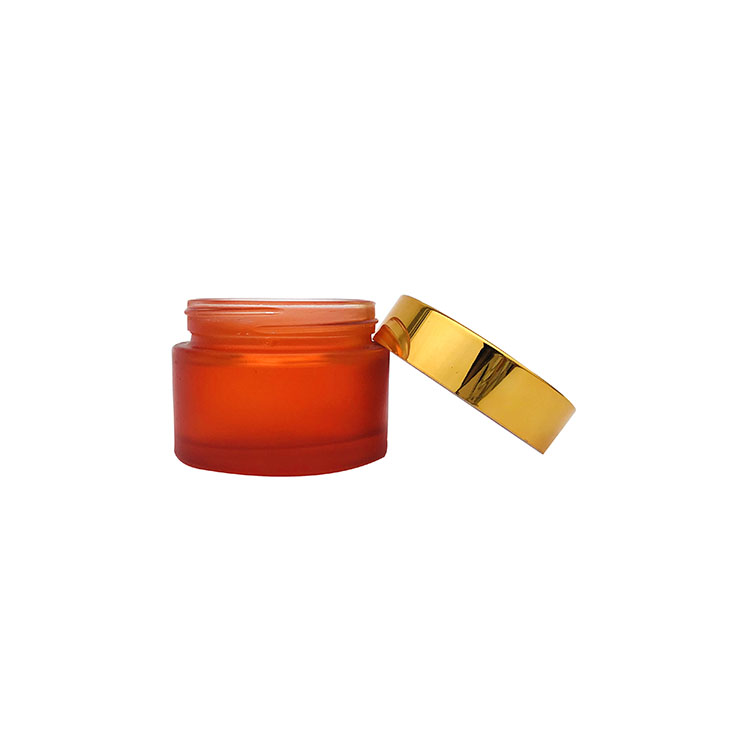 Red frost glass cream jar 50 ml