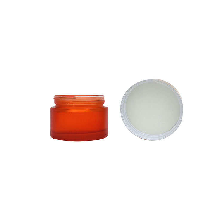 Red frost glass cream jar 50 ml