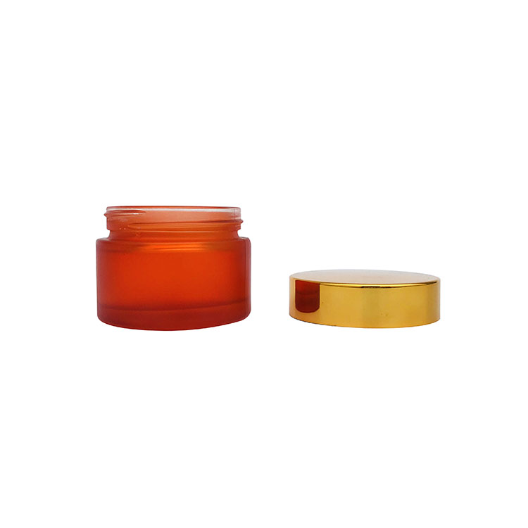 Red frost glass cream jar 50 ml