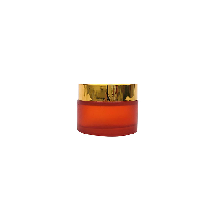 Red frost glass cream jar 50 ml