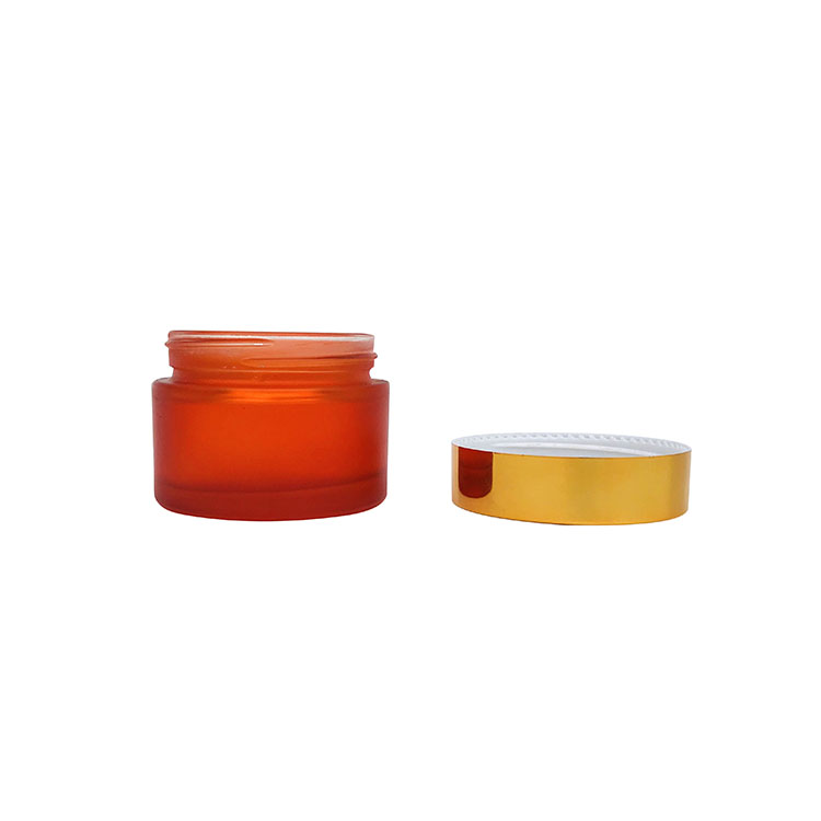 Red frost glass cream jar 50 ml