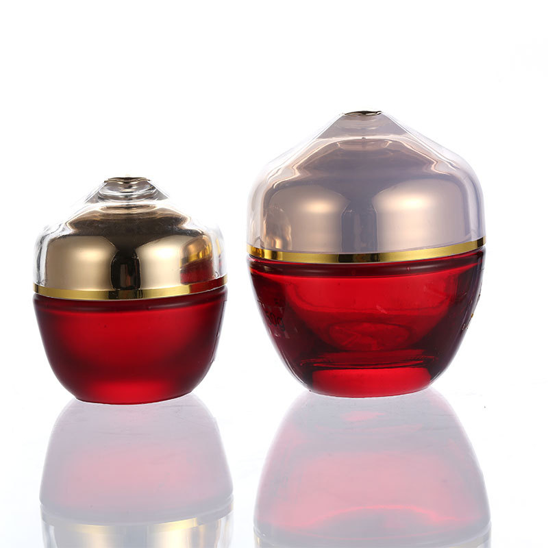 Red lotion bottle glass jar cosmetic containers