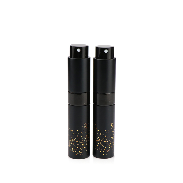 Refillable 10 ml 10 gram aluminum dark pump packaging sprayer small perfume atomizer bottle with pump