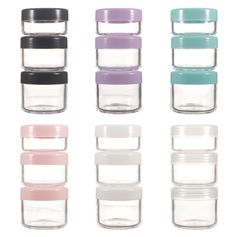Refillable 10g 15g 20g Round Colorful Nail Polish Gloss Powder Cream Jars Lip Balm Eye Jar Container