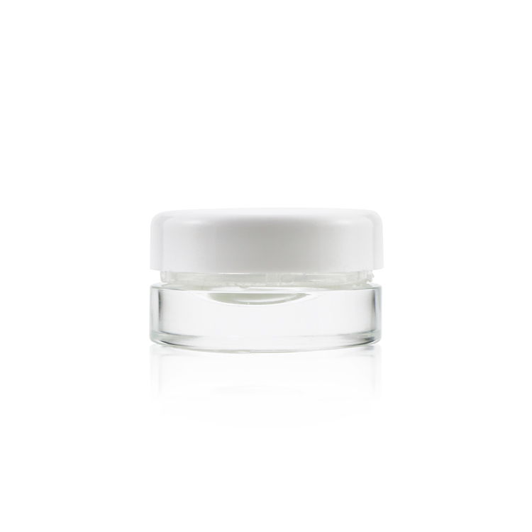 Refillable 3 5 g empty clear cylindrical weed wax container wide mouth airtight small oil glass jar for concentrate