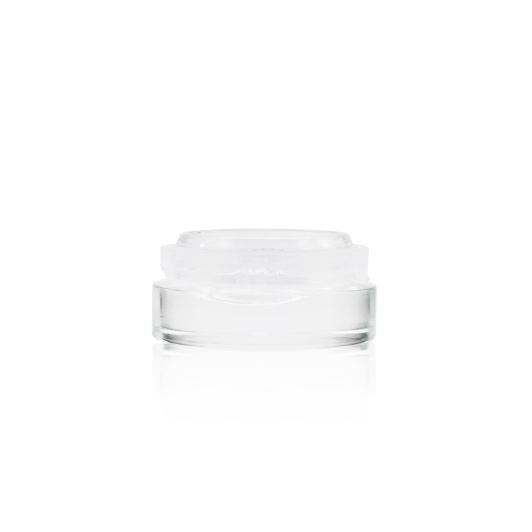 Refillable 3 5 g empty clear cylindrical weed wax container wide mouth airtight small oil glass jar for concentrate