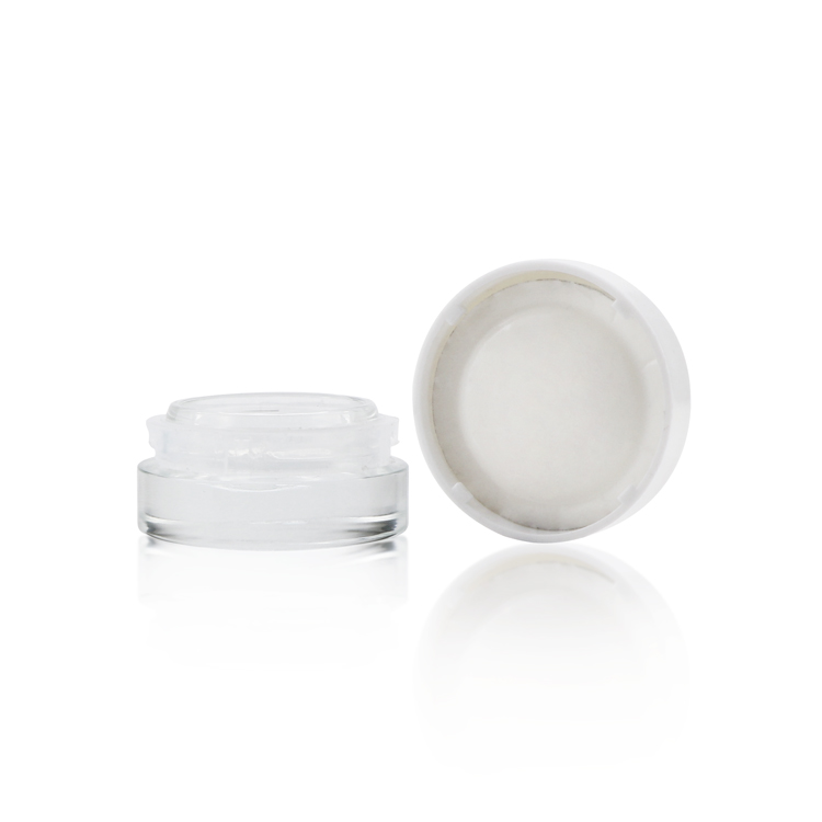Refillable 3 5 g empty clear cylindrical weed wax container wide mouth airtight small oil glass jar for concentrate