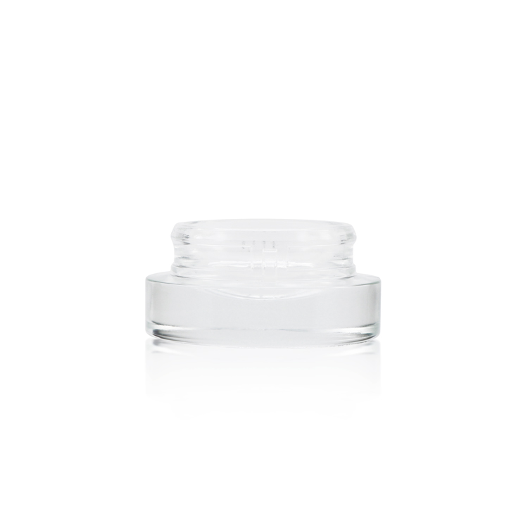 Refillable 3g round mini weed wax container transparent child resistant jar for concentrate with crc lids